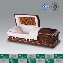 Alta calidad venta por mayor americana ataúd madera sólida ataúd para el entierro